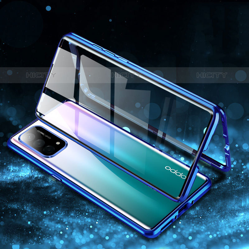 Coque Rebord Bumper Luxe Aluminum Metal Miroir 360 Degres Housse Etui Aimant P01 pour Oppo A93 5G Plus