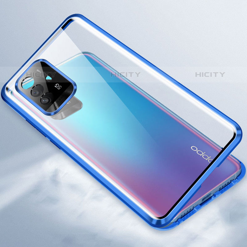 Coque Rebord Bumper Luxe Aluminum Metal Miroir 360 Degres Housse Etui Aimant P01 pour Oppo A94 5G Plus