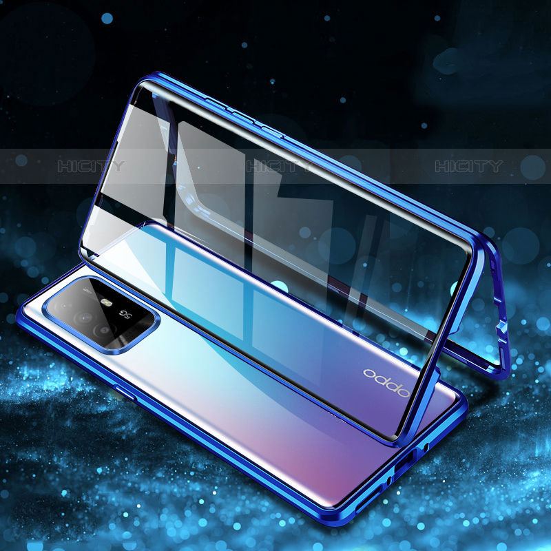 Coque Rebord Bumper Luxe Aluminum Metal Miroir 360 Degres Housse Etui Aimant P01 pour Oppo F19 Pro+ Plus 5G Plus