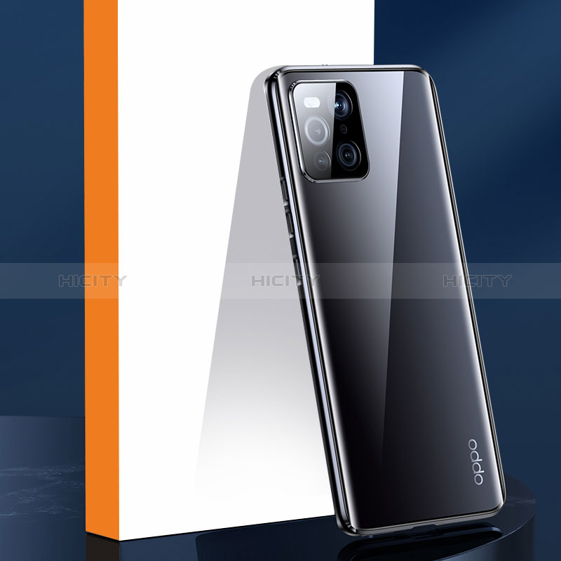 Coque Rebord Bumper Luxe Aluminum Metal Miroir 360 Degres Housse Etui Aimant P01 pour Oppo Find X3 5G Plus