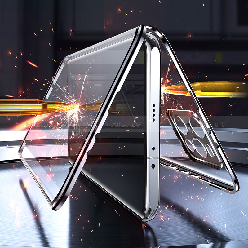 Coque Rebord Bumper Luxe Aluminum Metal Miroir 360 Degres Housse Etui Aimant P01 pour Oppo Find X3 5G Plus