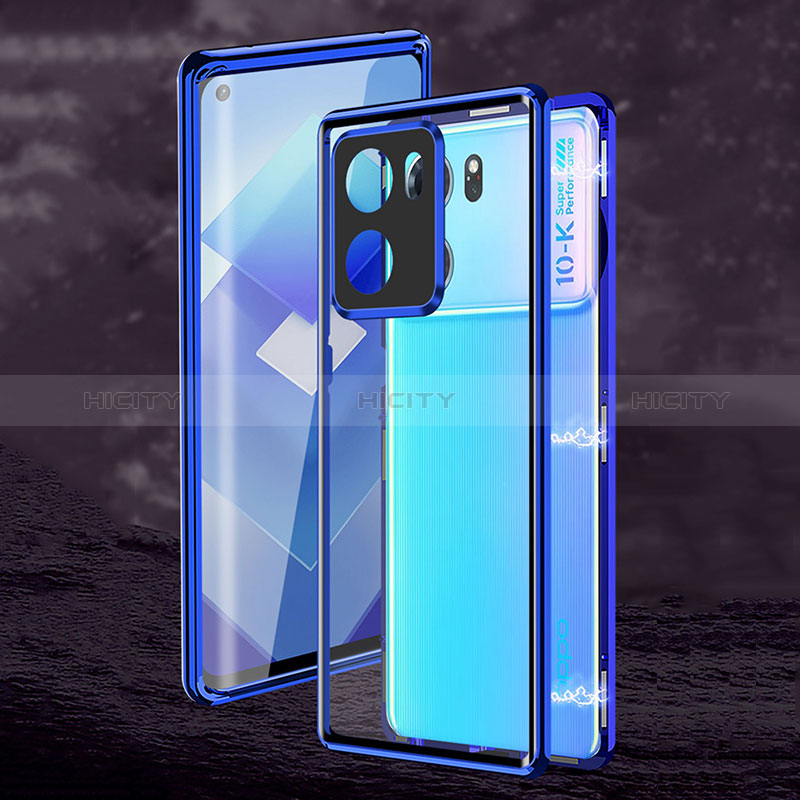 Coque Rebord Bumper Luxe Aluminum Metal Miroir 360 Degres Housse Etui Aimant P01 pour Oppo K10 5G Plus