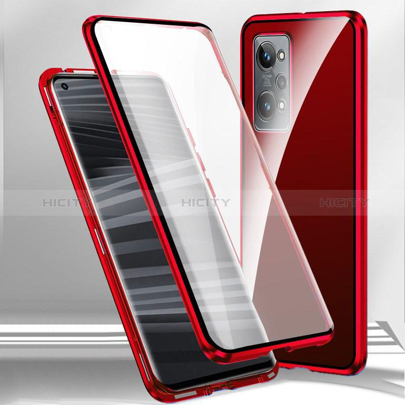 Coque Rebord Bumper Luxe Aluminum Metal Miroir 360 Degres Housse Etui Aimant P01 pour Oppo K10 Pro 5G Rouge Plus