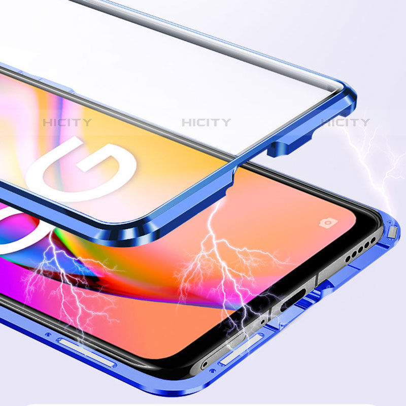 Coque Rebord Bumper Luxe Aluminum Metal Miroir 360 Degres Housse Etui Aimant P01 pour Oppo Reno5 Z 5G Plus