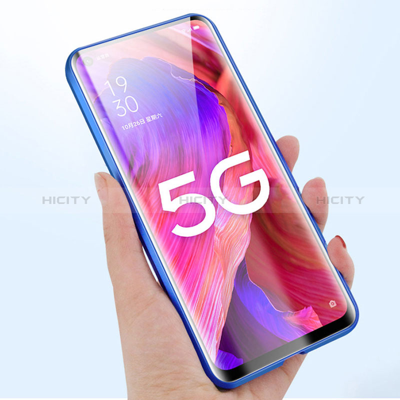 Coque Rebord Bumper Luxe Aluminum Metal Miroir 360 Degres Housse Etui Aimant P01 pour Oppo Reno6 Pro+ Plus 5G Plus