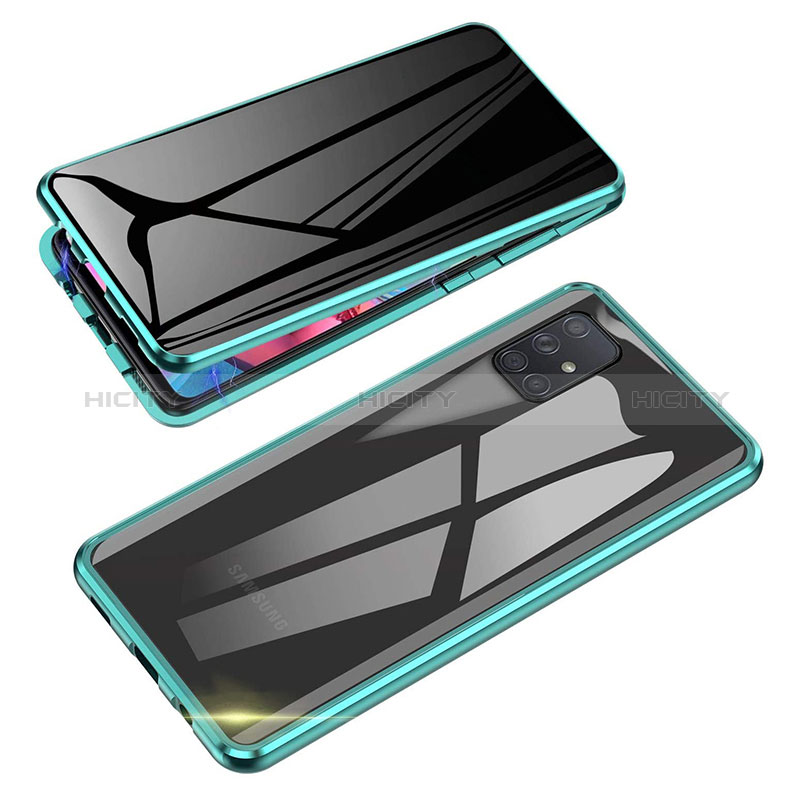 Coque Rebord Bumper Luxe Aluminum Metal Miroir 360 Degres Housse Etui Aimant P01 pour Samsung Galaxy A71 4G A715 Plus