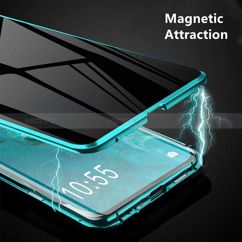 Coque Rebord Bumper Luxe Aluminum Metal Miroir 360 Degres Housse Etui Aimant P01 pour Samsung Galaxy A71 4G A715 Plus