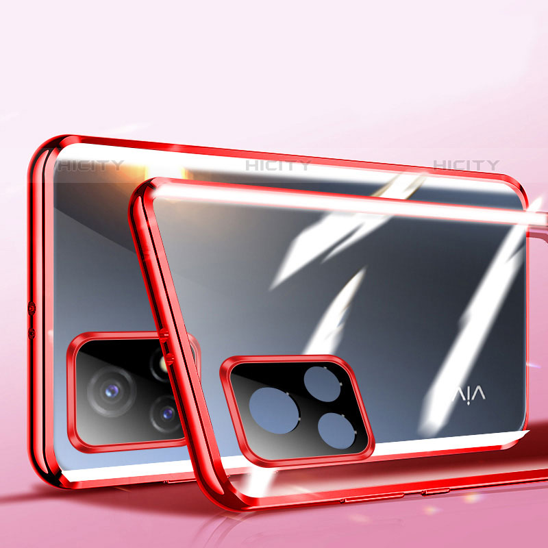 Coque Rebord Bumper Luxe Aluminum Metal Miroir 360 Degres Housse Etui Aimant P01 pour Vivo iQOO U3 5G Plus