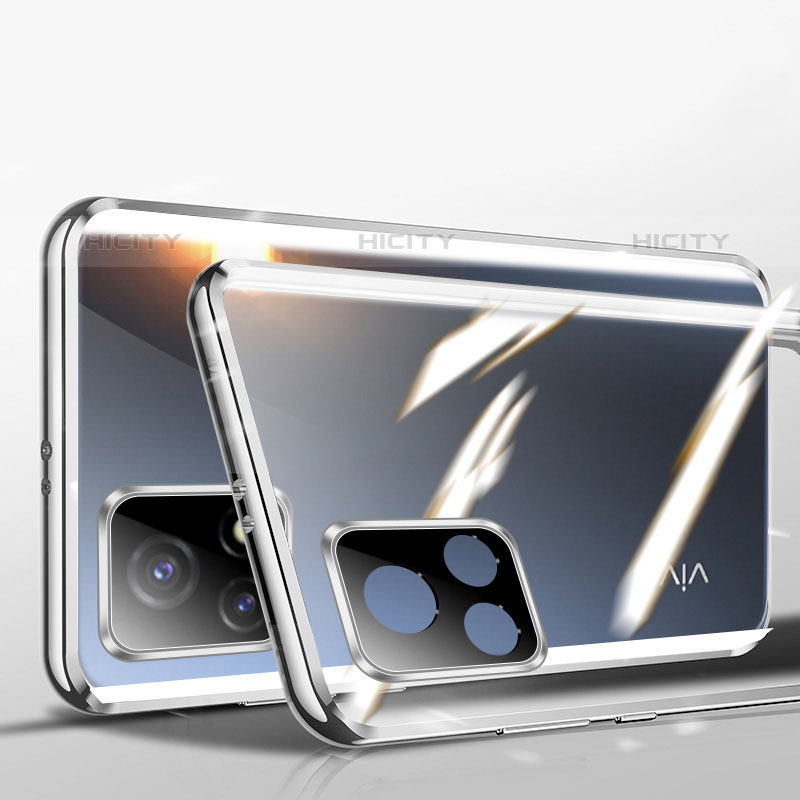 Coque Rebord Bumper Luxe Aluminum Metal Miroir 360 Degres Housse Etui Aimant P01 pour Vivo iQOO U3 5G Plus