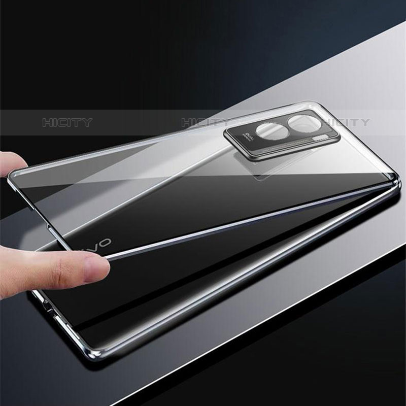 Coque Rebord Bumper Luxe Aluminum Metal Miroir 360 Degres Housse Etui Aimant P01 pour Vivo iQOO U5 5G Plus