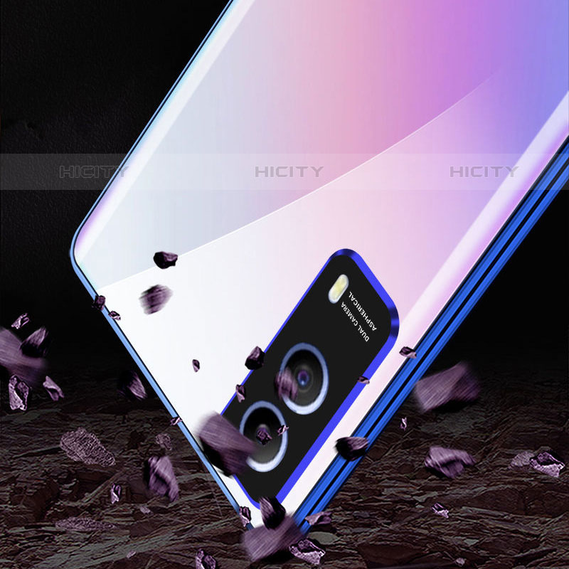 Coque Rebord Bumper Luxe Aluminum Metal Miroir 360 Degres Housse Etui Aimant P01 pour Vivo V21e 5G Plus