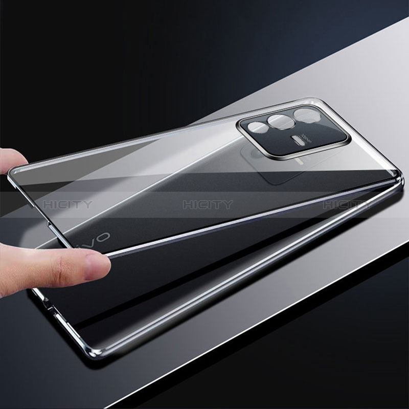 Coque Rebord Bumper Luxe Aluminum Metal Miroir 360 Degres Housse Etui Aimant P01 pour Vivo V23 5G Plus