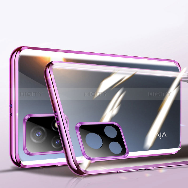 Coque Rebord Bumper Luxe Aluminum Metal Miroir 360 Degres Housse Etui Aimant P01 pour Vivo Y52s t1 5G Plus