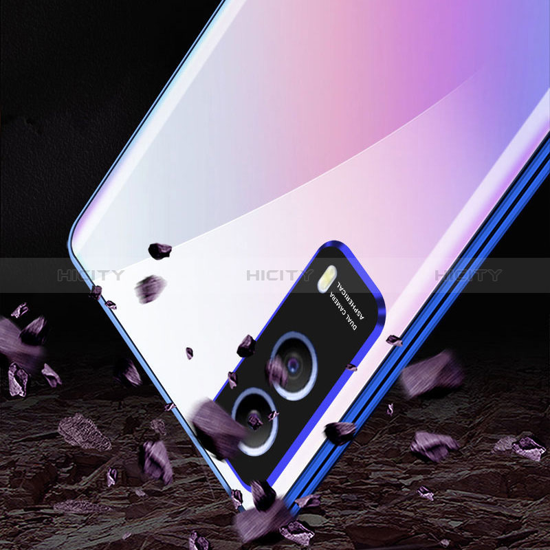 Coque Rebord Bumper Luxe Aluminum Metal Miroir 360 Degres Housse Etui Aimant P01 pour Vivo Y53s t2 Plus