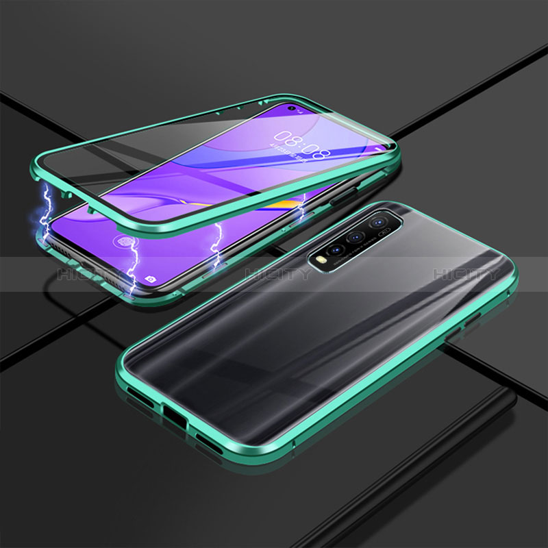 Coque Rebord Bumper Luxe Aluminum Metal Miroir 360 Degres Housse Etui Aimant P01 pour Vivo Y70t 5G Plus