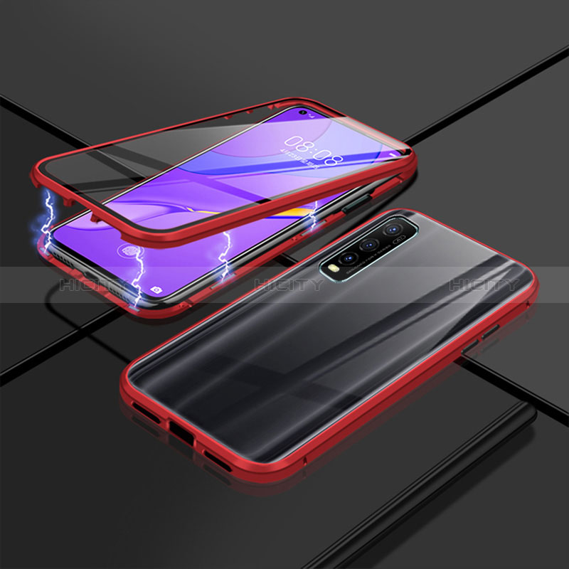 Coque Rebord Bumper Luxe Aluminum Metal Miroir 360 Degres Housse Etui Aimant P01 pour Vivo Y70t 5G Plus