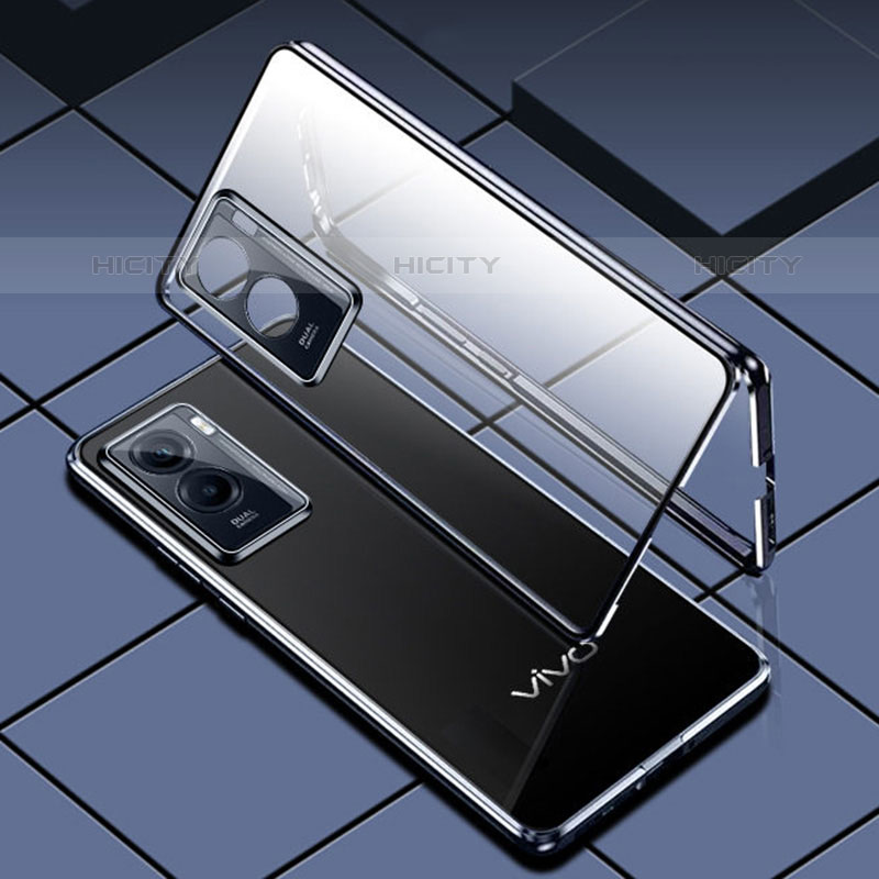 Coque Rebord Bumper Luxe Aluminum Metal Miroir 360 Degres Housse Etui Aimant P01 pour Vivo Y72t Plus