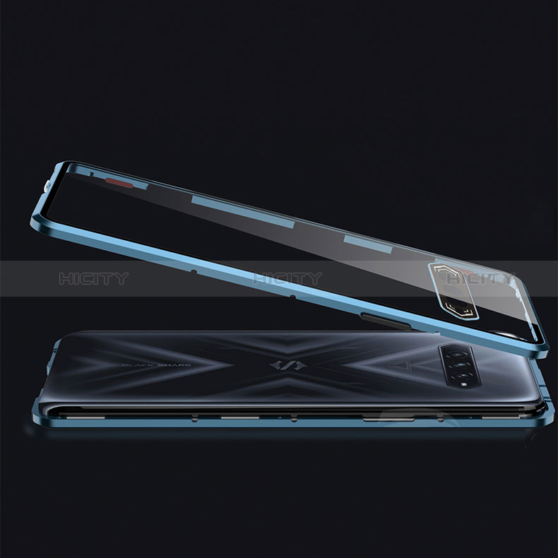 Coque Rebord Bumper Luxe Aluminum Metal Miroir 360 Degres Housse Etui Aimant P01 pour Xiaomi Black Shark 4 5G Plus