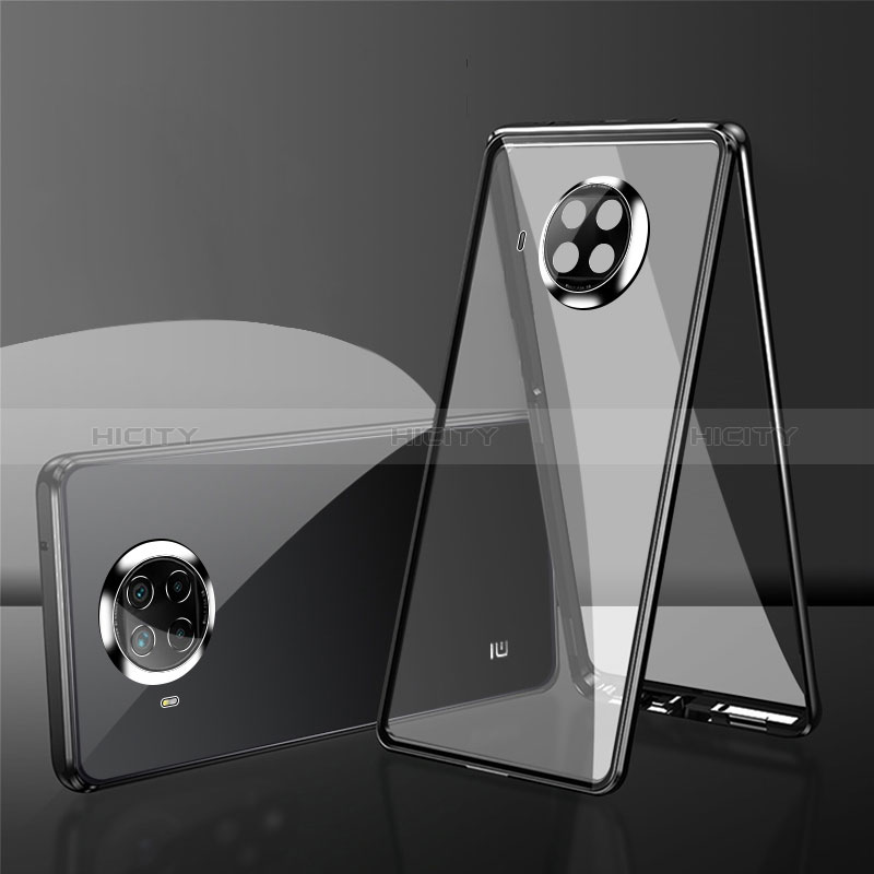 Coque Rebord Bumper Luxe Aluminum Metal Miroir 360 Degres Housse Etui Aimant P01 pour Xiaomi Mi 10i 5G Noir Plus