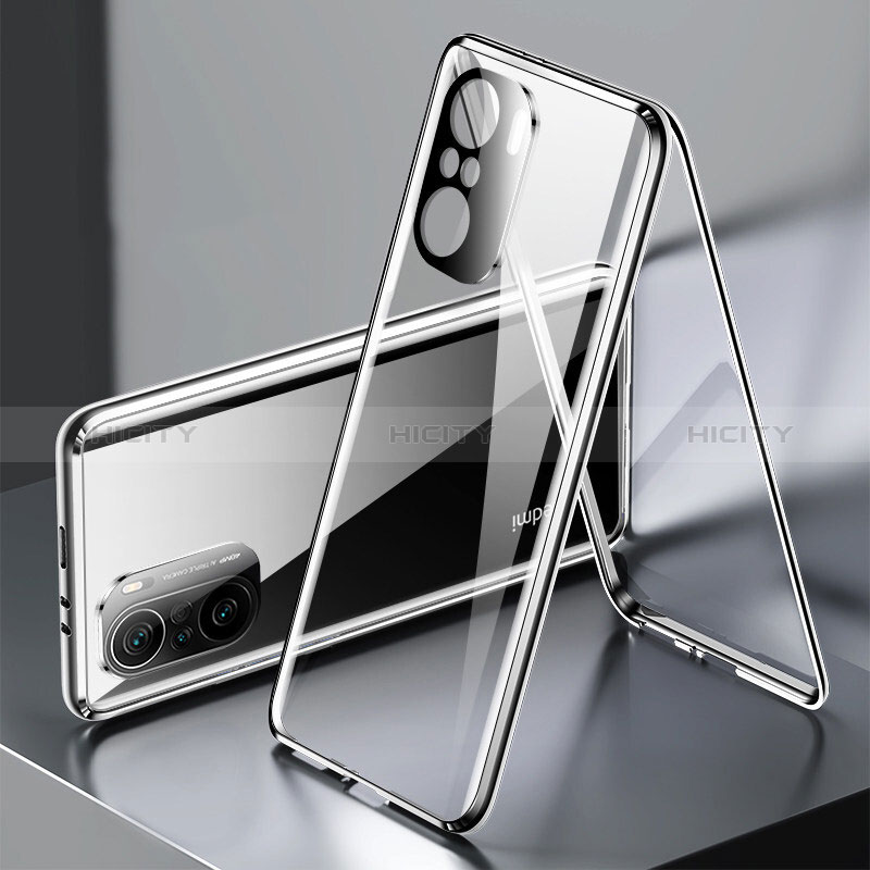 Coque Rebord Bumper Luxe Aluminum Metal Miroir 360 Degres Housse Etui Aimant P01 pour Xiaomi Mi 11i 5G Noir Plus