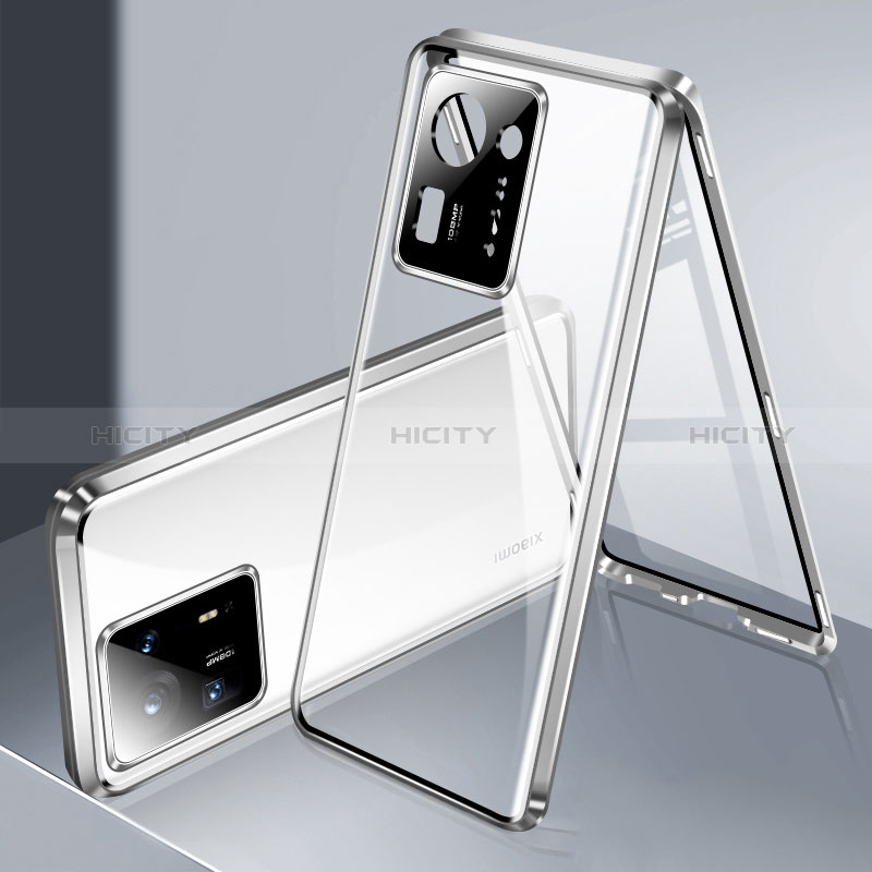 Coque Rebord Bumper Luxe Aluminum Metal Miroir 360 Degres Housse Etui Aimant P01 pour Xiaomi Mi Mix 4 5G Argent Plus