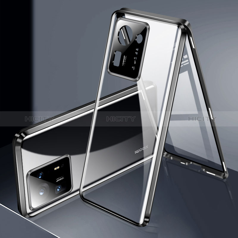 Coque Rebord Bumper Luxe Aluminum Metal Miroir 360 Degres Housse Etui Aimant P01 pour Xiaomi Mi Mix 4 5G Noir Plus