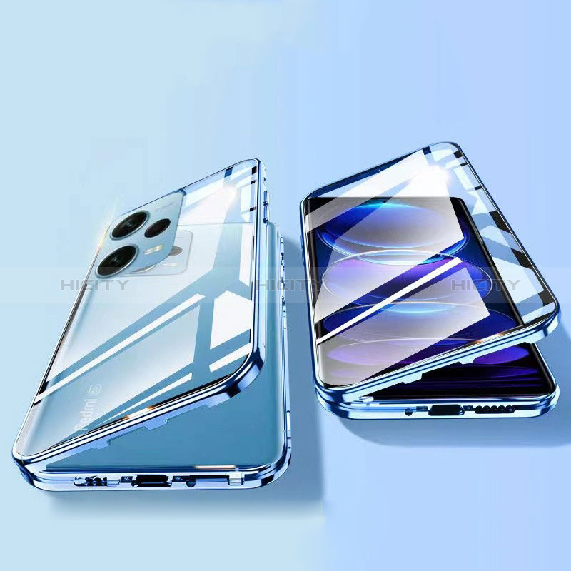 Coque Rebord Bumper Luxe Aluminum Metal Miroir 360 Degres Housse Etui Aimant P01 pour Xiaomi Redmi Note 12 Explorer Plus