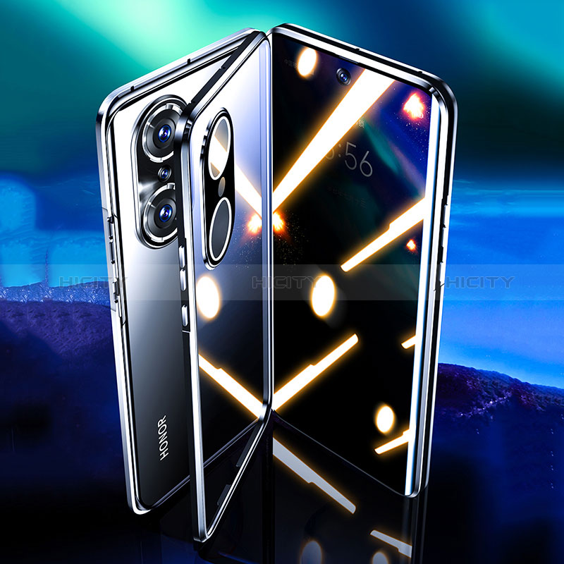 Coque Rebord Bumper Luxe Aluminum Metal Miroir 360 Degres Housse Etui Aimant P02 pour Huawei Honor 60 Pro 5G Plus