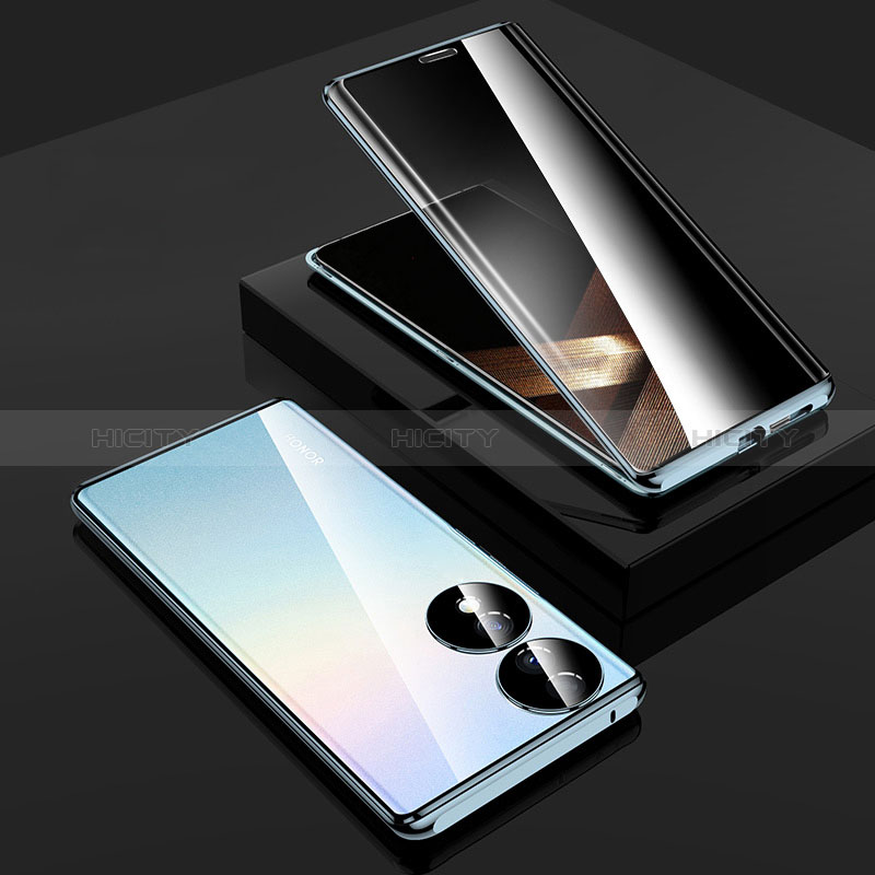 Coque Rebord Bumper Luxe Aluminum Metal Miroir 360 Degres Housse Etui Aimant P02 pour Huawei Honor X7b Plus