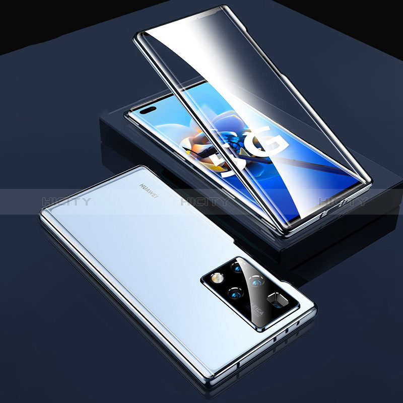 Coque Rebord Bumper Luxe Aluminum Metal Miroir 360 Degres Housse Etui Aimant P02 pour Huawei Mate X2 Plus