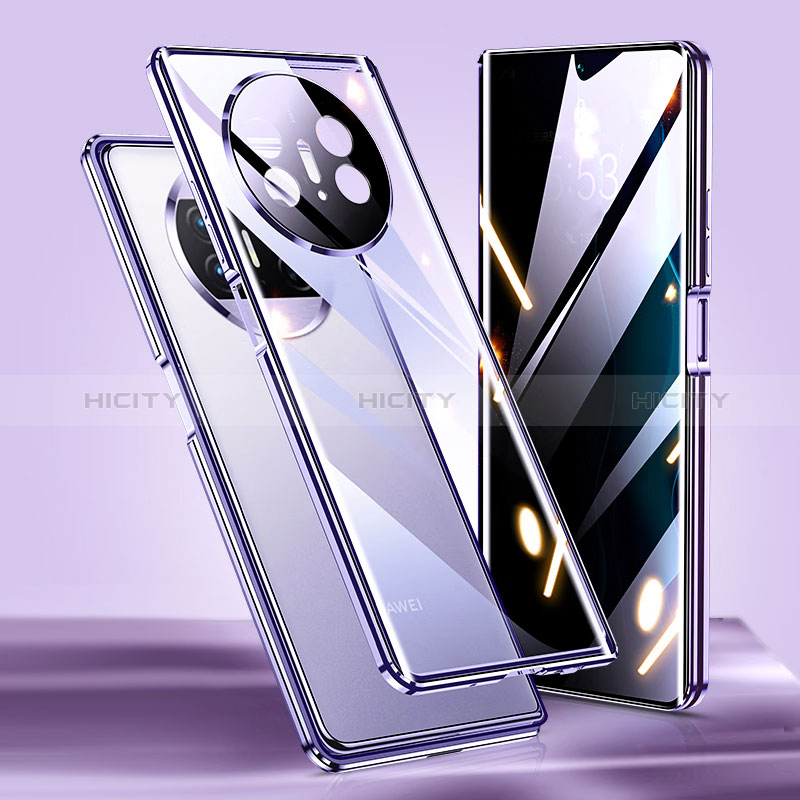 Coque Rebord Bumper Luxe Aluminum Metal Miroir 360 Degres Housse Etui Aimant P02 pour Huawei Mate X5 Plus