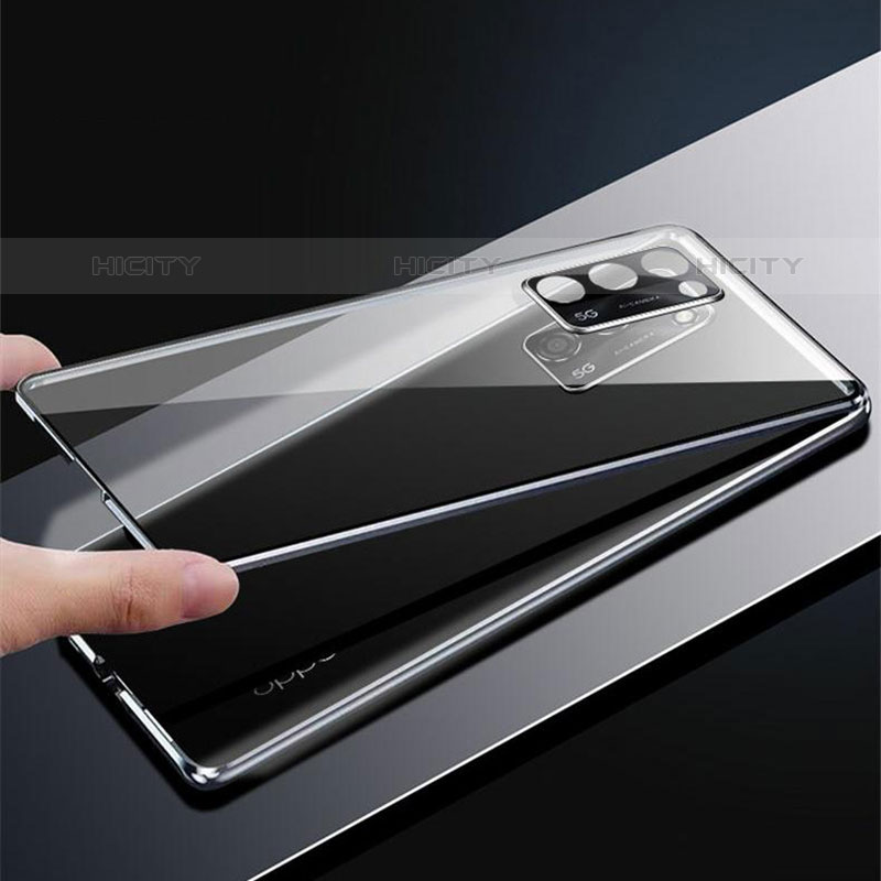 Coque Rebord Bumper Luxe Aluminum Metal Miroir 360 Degres Housse Etui Aimant P02 pour Oppo A53s 5G Plus