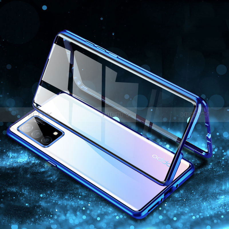 Coque Rebord Bumper Luxe Aluminum Metal Miroir 360 Degres Housse Etui Aimant P02 pour Oppo K9 5G Plus