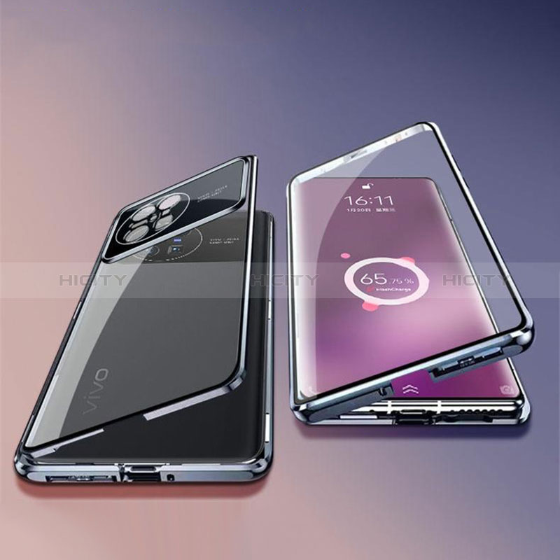 Coque Rebord Bumper Luxe Aluminum Metal Miroir 360 Degres Housse Etui Aimant P02 pour Vivo X Note Plus