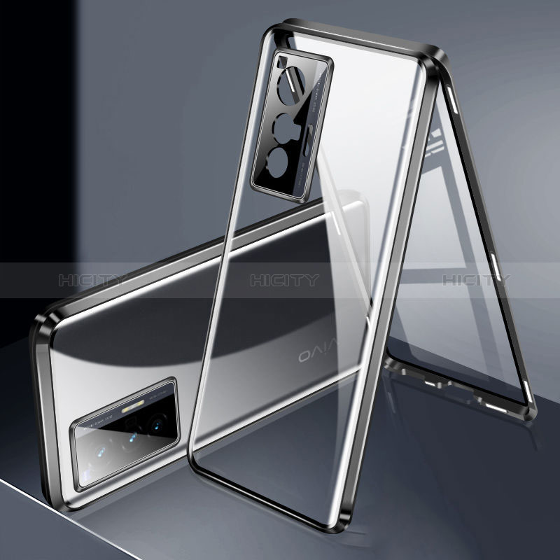 Coque Rebord Bumper Luxe Aluminum Metal Miroir 360 Degres Housse Etui Aimant P02 pour Vivo X70 5G Plus