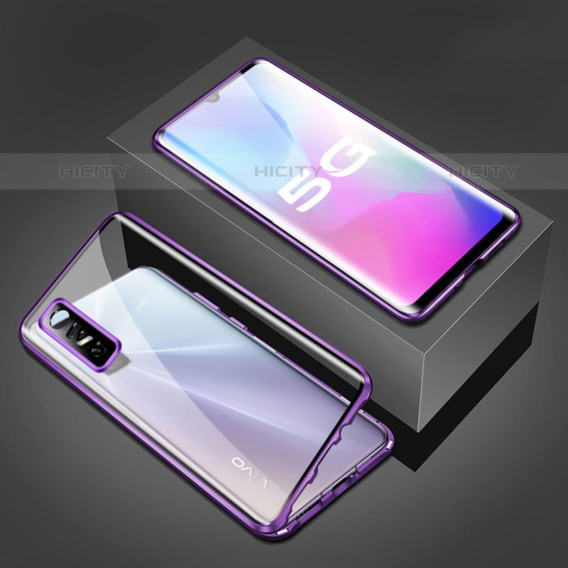 Coque Rebord Bumper Luxe Aluminum Metal Miroir 360 Degres Housse Etui Aimant P02 pour Vivo Y73s 5G Plus