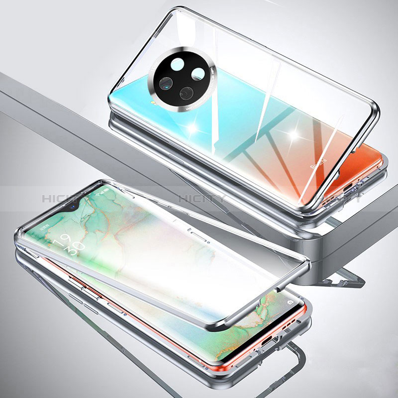 Coque Rebord Bumper Luxe Aluminum Metal Miroir 360 Degres Housse Etui Aimant P02 pour Xiaomi Mi 10i 5G Argent Plus