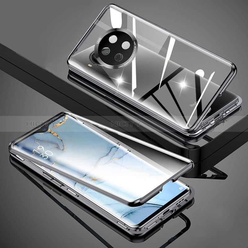 Coque Rebord Bumper Luxe Aluminum Metal Miroir 360 Degres Housse Etui Aimant P02 pour Xiaomi Mi 10i 5G Noir Plus