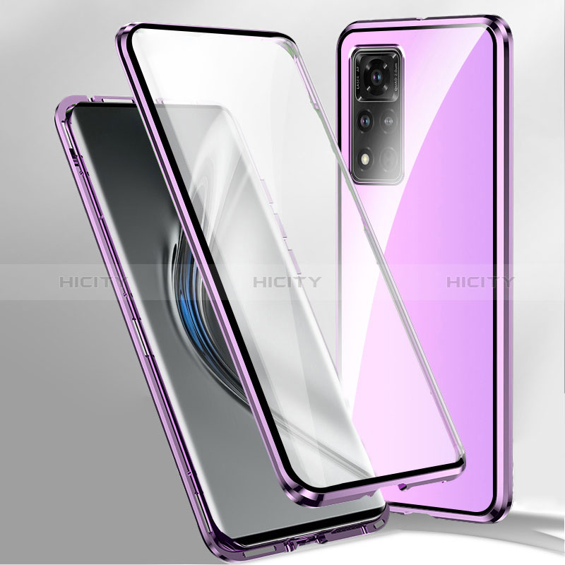 Coque Rebord Bumper Luxe Aluminum Metal Miroir 360 Degres Housse Etui Aimant P02 pour Xiaomi Mi 11i 5G (2022) Violet Plus