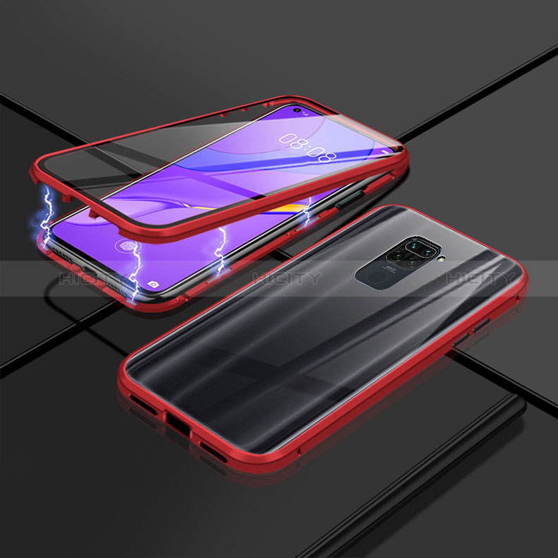 Coque Rebord Bumper Luxe Aluminum Metal Miroir 360 Degres Housse Etui Aimant P02 pour Xiaomi Redmi 10X Pro 5G Rouge Plus