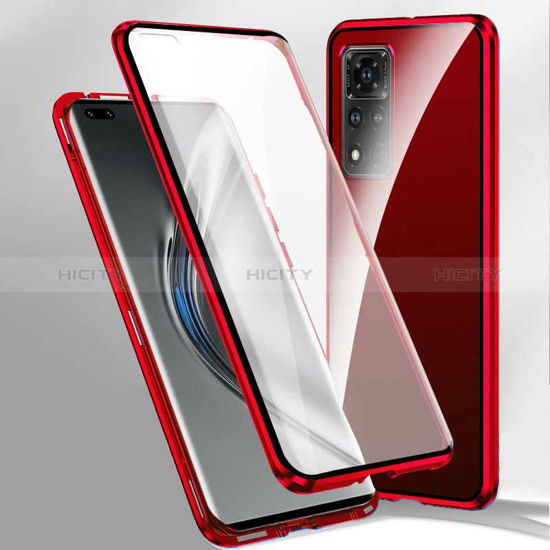 Coque Rebord Bumper Luxe Aluminum Metal Miroir 360 Degres Housse Etui Aimant P02 pour Xiaomi Redmi Note 11 Pro+ Plus 5G Rouge Plus