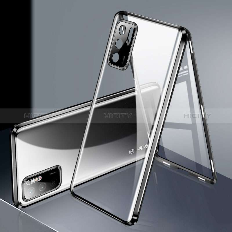 Coque Rebord Bumper Luxe Aluminum Metal Miroir 360 Degres Housse Etui Aimant P02 pour Xiaomi Redmi Note 11 SE 5G Noir Plus