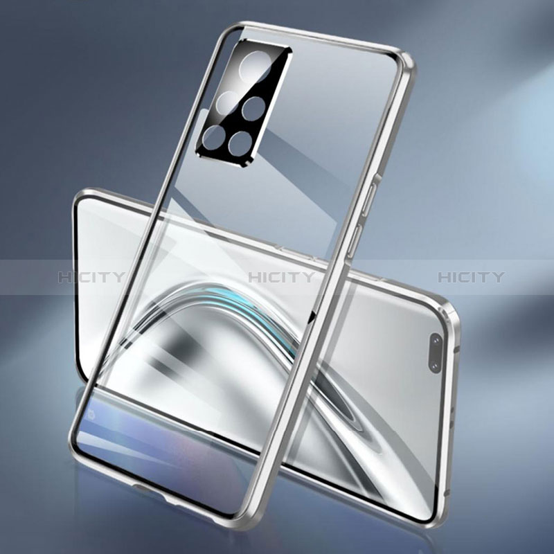 Coque Rebord Bumper Luxe Aluminum Metal Miroir 360 Degres Housse Etui Aimant P03 pour Huawei Honor V40 5G Plus