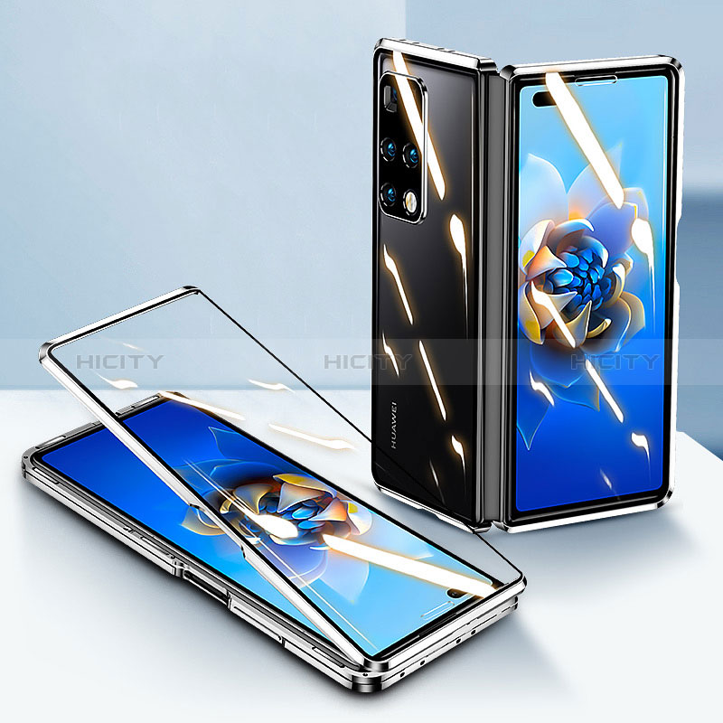 Coque Rebord Bumper Luxe Aluminum Metal Miroir 360 Degres Housse Etui Aimant P03 pour Huawei Mate X2 Plus