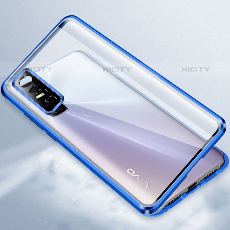 Coque Rebord Bumper Luxe Aluminum Metal Miroir 360 Degres Housse Etui Aimant P03 pour Vivo Y73s 5G Plus