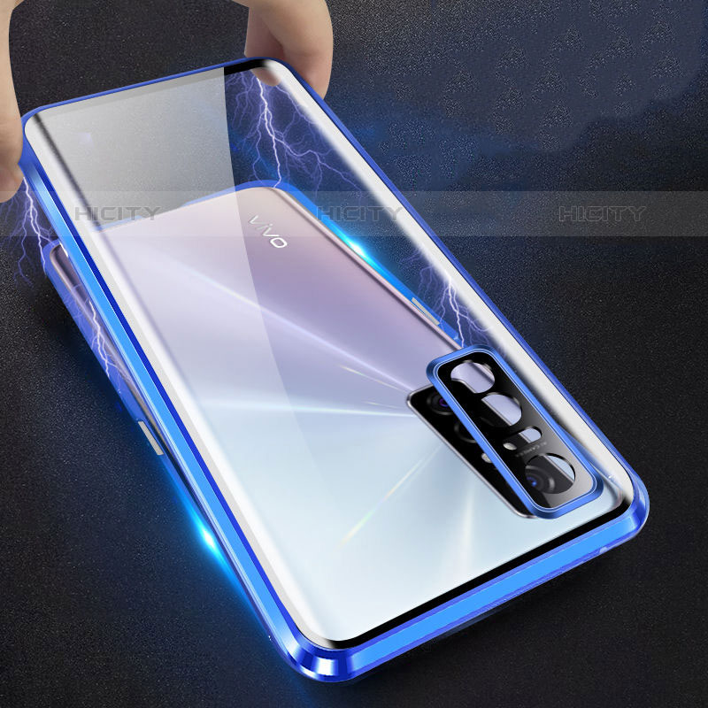 Coque Rebord Bumper Luxe Aluminum Metal Miroir 360 Degres Housse Etui Aimant P03 pour Vivo Y73s 5G Plus