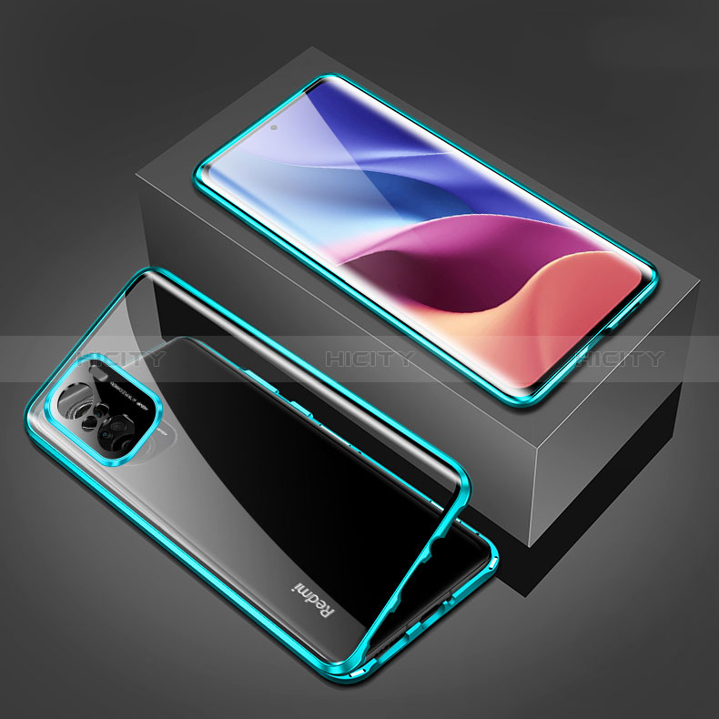 Coque Rebord Bumper Luxe Aluminum Metal Miroir 360 Degres Housse Etui Aimant P03 pour Xiaomi Mi 11X Pro 5G Vert Plus