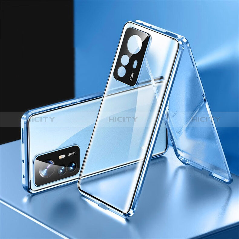 Coque Rebord Bumper Luxe Aluminum Metal Miroir 360 Degres Housse Etui Aimant P03 pour Xiaomi Mi 12T 5G Plus