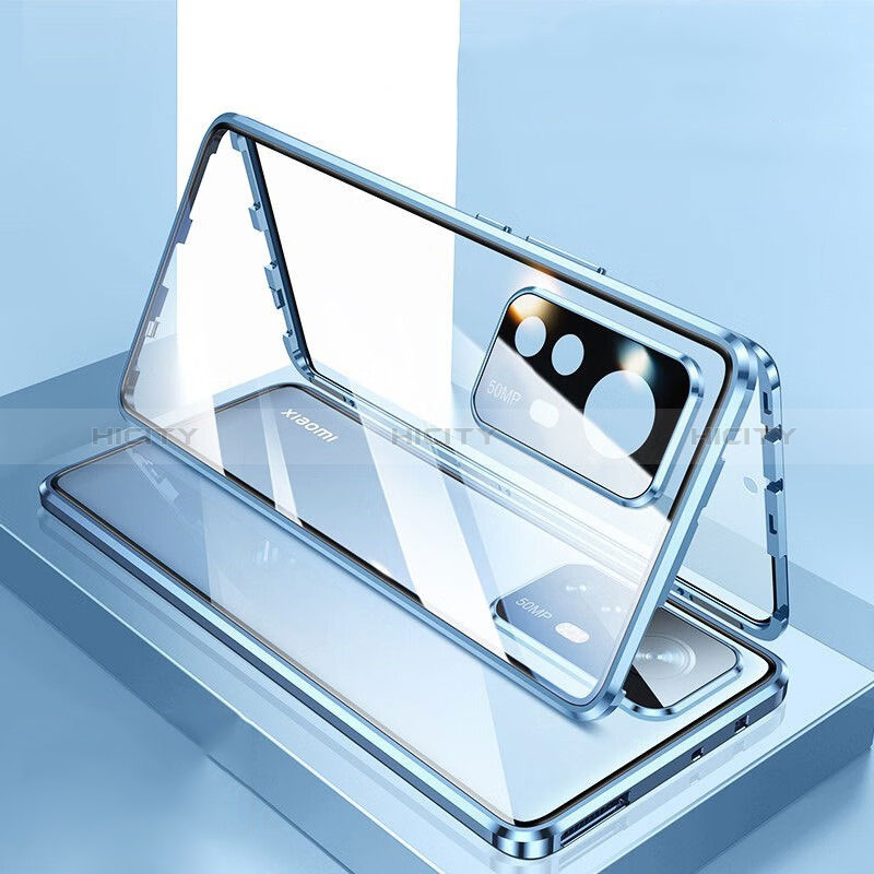 Coque Rebord Bumper Luxe Aluminum Metal Miroir 360 Degres Housse Etui Aimant P03 pour Xiaomi Mi 12T Pro 5G Plus