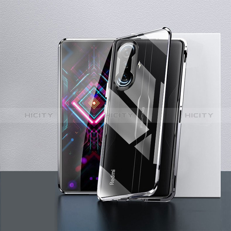 Coque Rebord Bumper Luxe Aluminum Metal Miroir 360 Degres Housse Etui Aimant P03 pour Xiaomi Poco F3 GT 5G Noir Plus